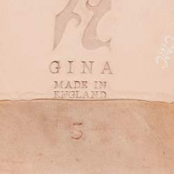 مملوكة مسبقًا Gina Silver/Purple Crystal Embellished Leather Flat Slides Size 38