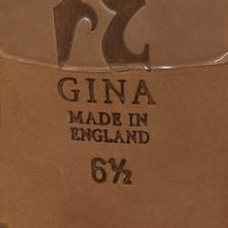 مملوكة مسبقًا Gina Orange Python Peep Toe Ankle Strap Sandals Size 39.5