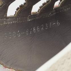 Pre Owned Gina Pink Tweed Crystal Embellished Espadrille Flat Slides Size 39