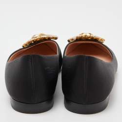 Pre Owned حذاء  فلات باليه جينا ساتان زخرفة كريستال أحمر مقاس 37.5