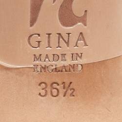 Pre Owned صندل سلايد جينا ساتان بيج مزخرف كريستال مقاس 36.5