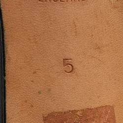 Pre Owned Gina Silver/Black Crystal Embellished Leather Slide Sandals Size 38