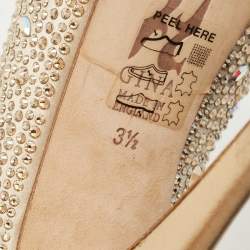 مملوكة مسبقًا Gina Gold Satin Crystal Embellished Pumps 36.5
