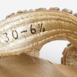 مملوكة مسبقًا Gina Green Patent Embellished Flat Slides Size 39.5