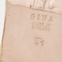 مملوكة مسبقًا Gina Yellow Crystal Embellished Leather Thong Flats Size 38.5