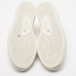 Pre Owned Gina Pink/Beige Crystal Embellished Satin and Croc Embossed Leather Slip On Sneakers Size 39