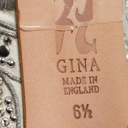 Gina Grey Satin Embellished Slingback Platform Sandals Size 39.5