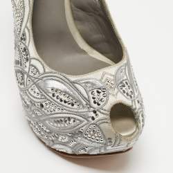 Gina Grey Satin Embellished Slingback Platform Sandals Size 39.5