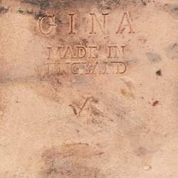 Pre Owned Gina Brown Crystal Embellished Leather Thong Flat Slides Size 37