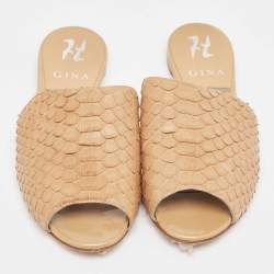 Gina Brown Python Flat Slides Size 36.5