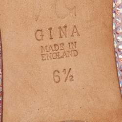 مملوكة مسبقًا Gina Pink Satin Crystal Embellished Ballet Flats Size 39.5