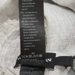 Giorgio Armani Grey Lurex Knit Wool Scarf 
