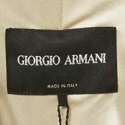 Giorgio Armani Gold Jacquard Zip-Up Blouse M