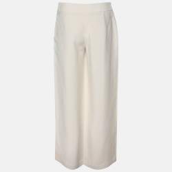 Pre Owned Giorgio Armani Beige Silk Shantung Classic Palazzo Pants M