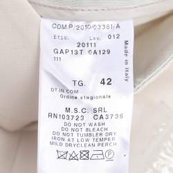 Pre Owned Giorgio Armani Beige Silk Shantung Classic Palazzo Pants M