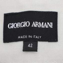 Pre Owned Giorgio Armani Beige Silk Shantung Classic Palazzo Pants M