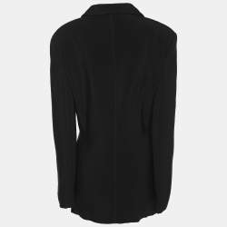 Pre Owned Giorgio Armani Black Wool Blend Blazer XL