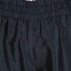 Pre Owned Giorgio Armani Black Silk Elasticized Waist Loose Pants S