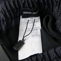 Pre Owned Giorgio Armani Black Silk Elasticized Waist Loose Pants S