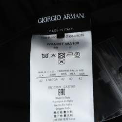 Pre Owned Giorgio Armani Black Silk Grosgrain Waistbelt Wrap Skirt M