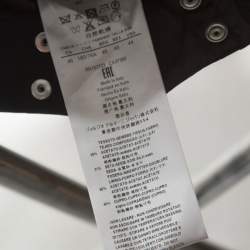 Pre Owned Giorgio Armani Dark Navy Cady Silk Blend Pleated Trousers L