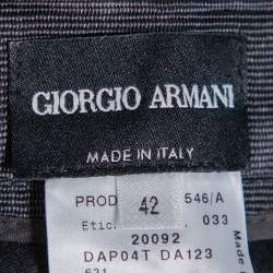 Pre Owned Giorgio Armani Dark Grey Wool & Silk Straight Leg Trousers M