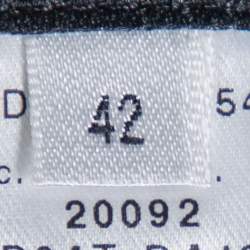 Pre Owned Giorgio Armani Dark Grey Wool & Silk Straight Leg Trousers M