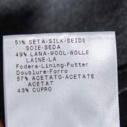 Pre Owned Giorgio Armani Dark Grey Wool & Silk Straight Leg Trousers M