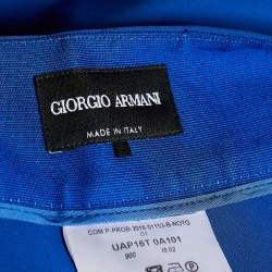 Pre Owned Giorgio Armani Royal Blue Silk Skort Waist: 27"
