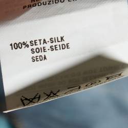 Pre Owned Giorgio Armani Grey Printed Silk Braided Strap Detail Tank Top L