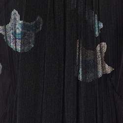 Giorgio Armani Black Tulle Embellished Flared Dress S