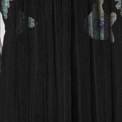 Giorgio Armani Black Tulle Embellished Flared Dress S