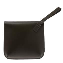 Pre Owned Giorgio Armani Khaki Green Wristlet Clutch