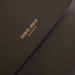 Pre Owned Giorgio Armani Khaki Green Wristlet Clutch