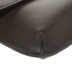 Pre Owned Giorgio Armani Khaki Green Wristlet Clutch