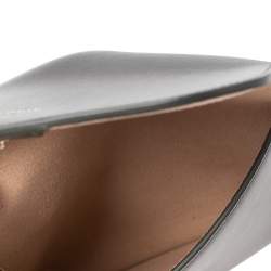 Pre Owned Giorgio Armani Military Green Leather La Prima Wristlet Pouch