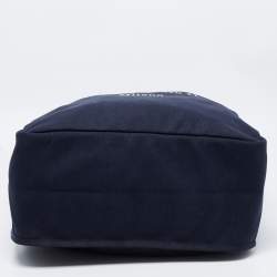 Pre Owned Giorgio Armani Navy Blue Canvas Maxi Shopper Tote 