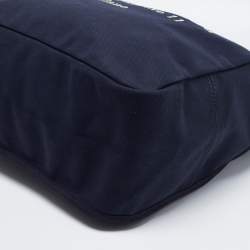 Pre Owned Giorgio Armani Navy Blue Canvas Maxi Shopper Tote 