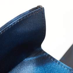 Pre Owned Giorgio Armani Navy Blue/Black Nylon and Patent Leather Oversized Bow Clutch