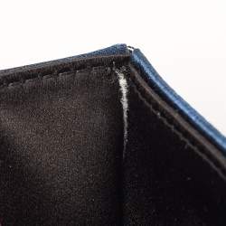 Pre Owned Giorgio Armani Navy Blue/Black Nylon and Patent Leather Oversized Bow Clutch