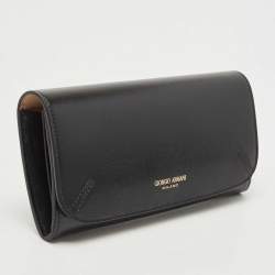 Giorgio Armani Black Leather Continental Wallet