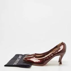 Giorgio Armani Metallic Brown Patent Leather Pumps Size 40