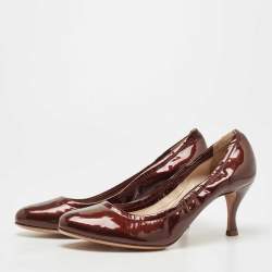 Giorgio Armani Metallic Brown Patent Leather Pumps Size 40