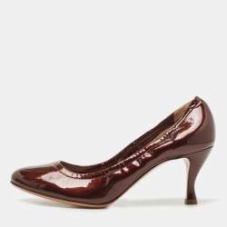 Giorgio Armani Metallic Brown Patent Leather Pumps Size 40
