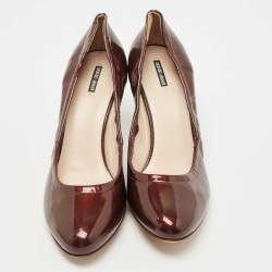 Giorgio Armani Metallic Brown Patent Leather Pumps Size 40