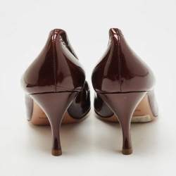 Giorgio Armani Metallic Brown Patent Leather Pumps Size 40