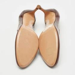 Giorgio Armani Metallic Brown Patent Leather Pumps Size 40