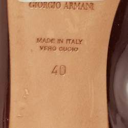 Giorgio Armani Metallic Brown Patent Leather Pumps Size 40