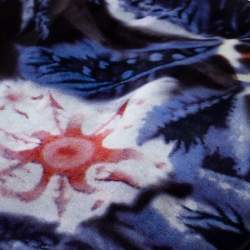 Giorgio Armani Multicolor Abstract Leaf Print Silk Satin Beret L