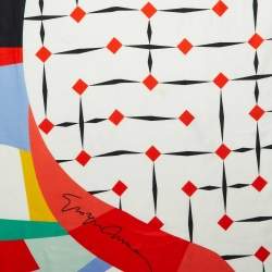 Giorgio Armani Ivory Printed Silk Scarf